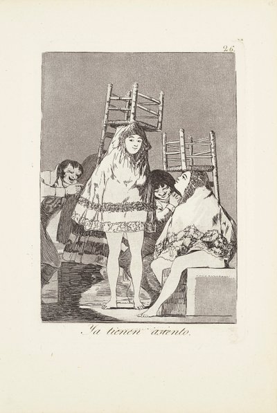 Sie haben bereits einen Sitzplatz (Ya tienen asiento) Platte 26 aus: Los Caprichos von Francisco Jose de Goya y Lucientes