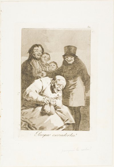 Warum verstecken?, Platte 30 aus Los Caprichos von Francisco Jose de Goya y Lucientes