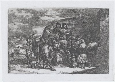 Gruppe von Menschen im Freien, möglicherweise Musiker, aus der Serie von cust..., 1850 von Francisco Lameyer Berenguer