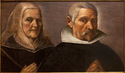 Porträt eines betenden alten Paares von Francisco Pacheco