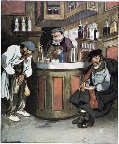 Eine Bar, Zeichnung von Sancha, Anfang 20. Jahrhundert von Francisco Sancha y Lengo