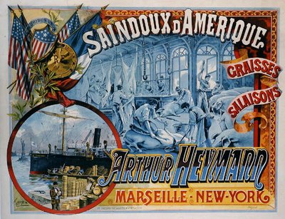 Plakatwerbung für Arthur Heymanns amerikanisches Tierfett von Francisco Tamagno