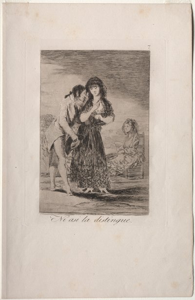 Caprichos: Selbst so kann er sie nicht ausmachen von Francisco de Goya