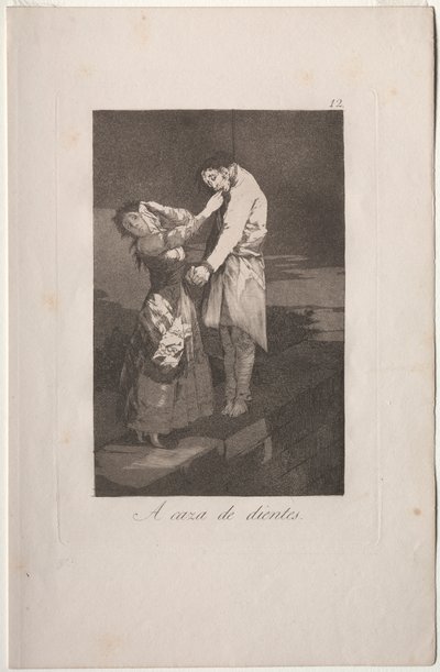 Caprichos: Auf der Jagd nach Zähnen von Francisco de Goya