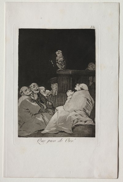 Caprichos: Was für ein goldener Schnabel! von Francisco de Goya