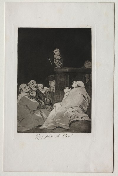 Caprichos: Was für ein goldener Schnabel! von Francisco de Goya