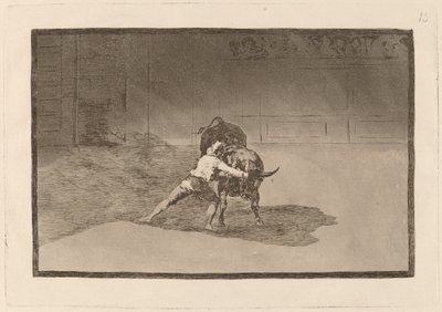 Der berühmte Martincho platziert die Banderillas und spielt mit dem Stier durch seine Bewegungen von Francisco de Goya