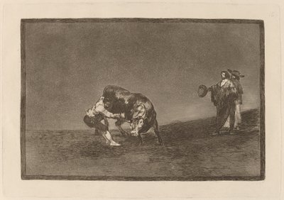Der gleiche Mann wirft einen Stier in der Arena von Madrid von Francisco de Goya
