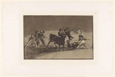 Mauren und Esel im Kampf mit einem Stier von Francisco de Goya