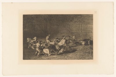 Picador sticht eine Lanze in einen Stier von Francisco de Goya