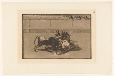 Picador von seinem Pferd gefallen von Francisco de Goya