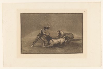 Spanischer Ritter tötet einen Stier von Francisco de Goya