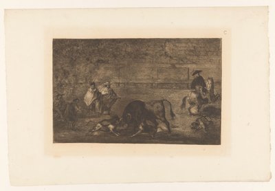 Stier von Hunden angegriffen von Francisco de Goya