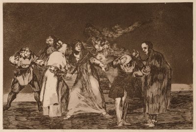Die Ermahnungen, aus der Serie Los Disparates von Francisco de Goya