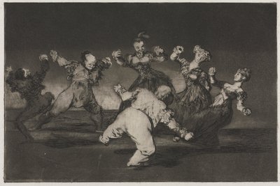 Die Sprichwörter: Wenn Marion tanzen will, muss sie die Konsequenzen tragen von Francisco de Goya