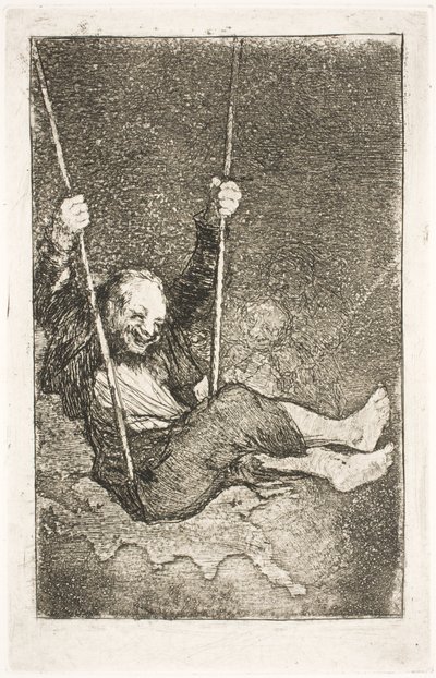 Zauberer auf einer Schaukel von Francisco de Goya