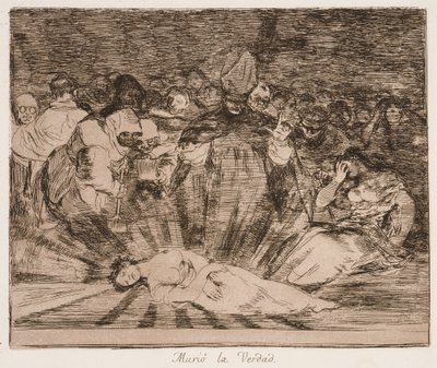 Die Wahrheit ist gestorben (Muriò la Verdad) aus der Serie Los desastres de la guerra von Francisco de Goya