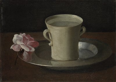 Eine Tasse Wasser und eine Rose, um 1630 von Francisco de Zurbaran