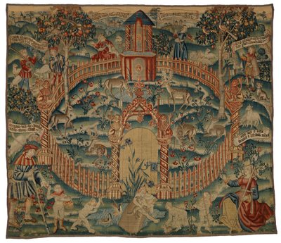 Wandteppich, Park au Cerfs, flämisch oder französisch, hergestellt ca. 1500 (Wolle) von Franco-Flemish School