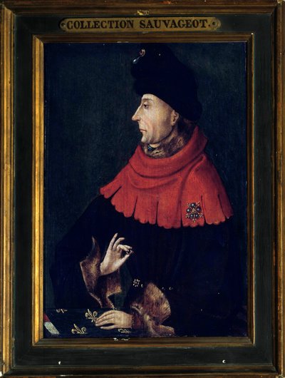 Porträt von Johann Ohnefurcht, Herzog von Burgund (1371-1419). Gemälde der Burgundischen Schule. Anfang des 15. Jahrhunderts von Franco Burgundian