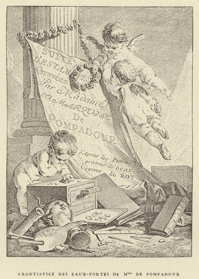 Frontispiz der Radierungen von Mme de Pompadour von Francois (after) Boucher