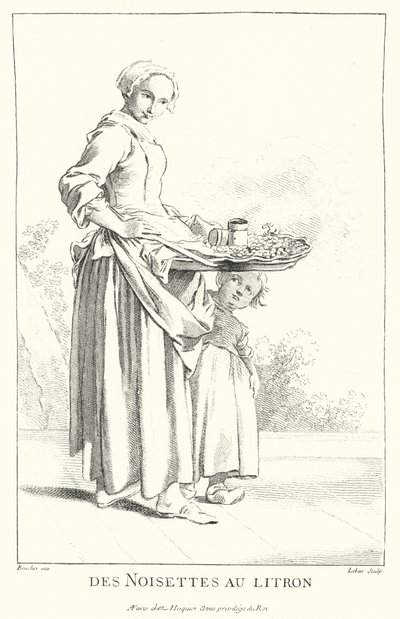 Nussverkäufer (Gravur) von Francois (after) Boucher