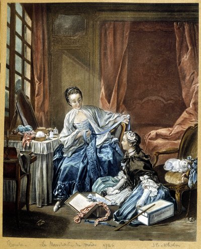 Der Modehändler nach einem Gemälde von Boucher von Francois (after) Boucher