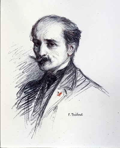 Porträt von Edmond Rostand (1868-1918). Zeichnung von Thévenot François (1856-1943). von Francois (after) Thevenot