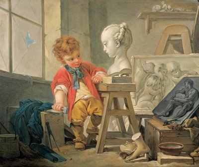 Eine Allegorie der Bildhauerei von Francois (and studio) Boucher