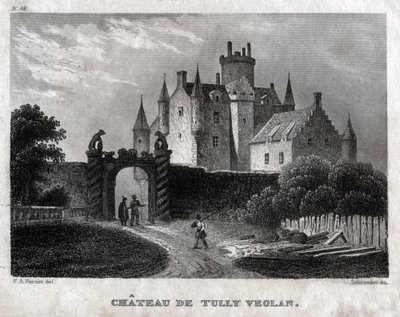 Craighall Castle (Stich, ca. 1830) von Francois Alexandre (after) Pernot
