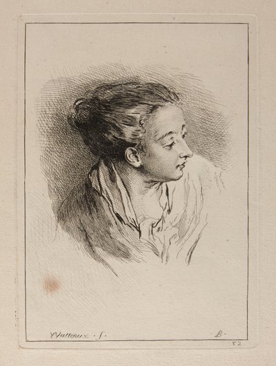 Büste einer Frau mit zurückgebundenem Haar von François Boucher