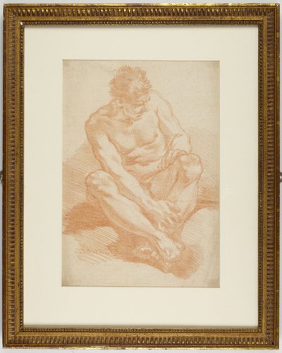 Sitzender Mann mit gekreuzten Knöcheln von François Boucher