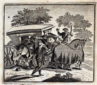 Die Heilung und der Tod. Fabeln von Jean de La Fontaine. Illustration von François Chauveau. Ausgabe von 1728. von Francois Chauveau