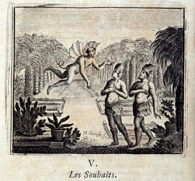Wünsche. Fabeln von Jean de La Fontaine. Illustration von François Chauveau. Ausgabe von 1728. von Francois Chauveau