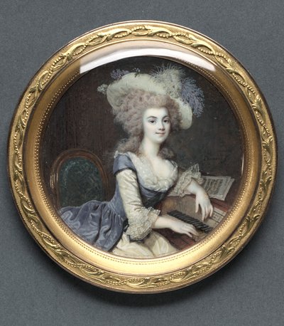 Porträt einer Frau am Cembalo, um 1788 von Francois Dumont