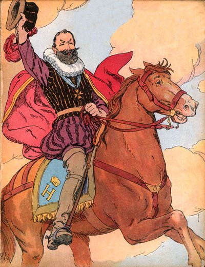 König Heinrich IV. (1553-1610) (König von Frankreich Henri IV.) Illustration von François Edouard Zier (1856-1924) in „Unsere nationalen Ruhmestaten“ 1920 von Francois Edouard Zier