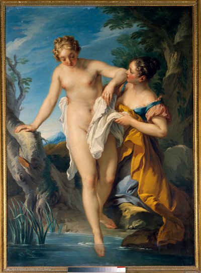 Eine Badende und ihre Begleiterin von François Lemoyne