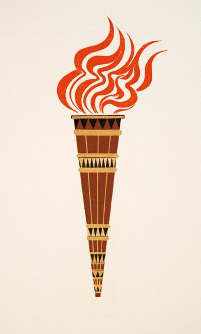Flammende Fackel aus Prométhée Enchaîné von Aeschylus, veröffentlicht 1941 von Francois Louis Schmied