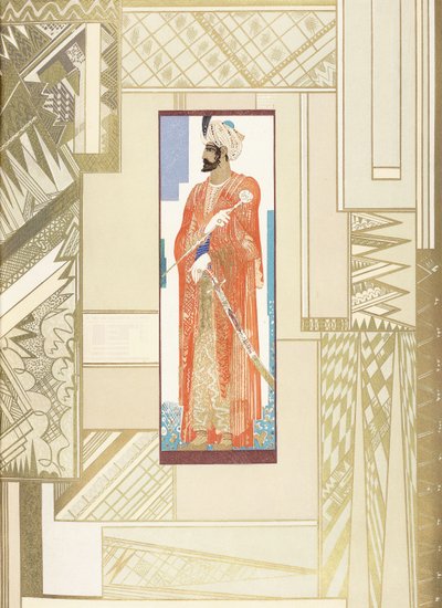 Mann mit Turban, mit modernem Design von Francois Louis Schmied