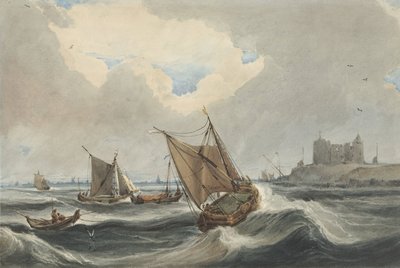 Schiffe vor dem Hafen von Vlissingen von Francois Louis Thomas Francia