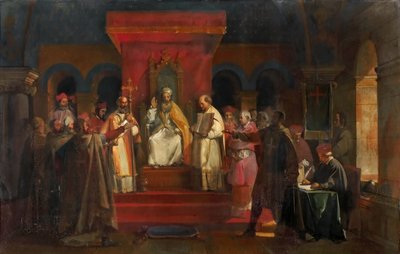 Papst Honorius II. gewährt den Templern offizielle Anerkennung im Jahr 1128 von Francois Marius Granet
