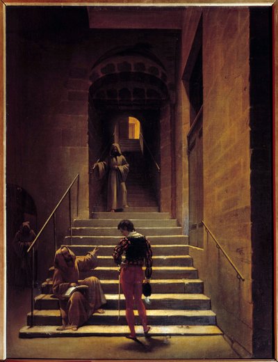 Ansicht des Inneren eines Klosters in Rom. Gemälde von Francois Marius Granet (1775-1849), 19. Jahrhundert von Francois Marius Granet