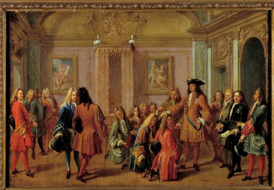 Erste Beförderung der Ritter des Ordens von Saint-Louis durch Ludwig XIV. in Versailles am 8. Mai 1693 von Francois Marot