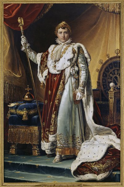 Porträt von Kaiser Napoleon I. Bonaparte (1769-1821) in Krönungsgewändern von Baron François Pascal Simon Gérard