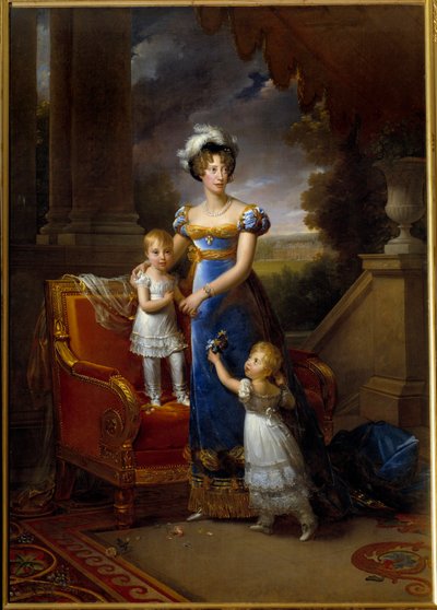 Porträt von Marie Caroline, Prinzessin der beiden Sizilien, Herzogin von Berry (1798-1870) und ihre Kinder von Baron François Pascal Simon Gérard