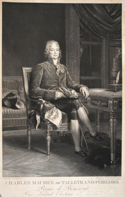 Charles Maurice de Talleyrand-Perigord, Prinz von Benevent, Vize-Großwähler, veröffentlicht 1809 von Francois Pascal Simon Gerard