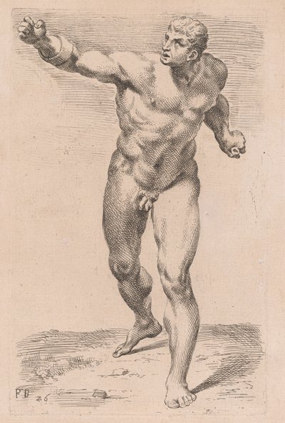 Der Borghese Gladiator, Vorderansicht [Tafel 26] von Francois Perrier