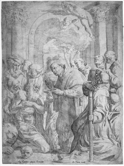 Die letzte Kommunion des Heiligen Hieronymus von Francois Perrier