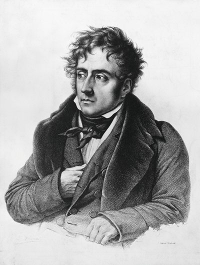 Porträt von Francois-Rene, Vicomte de Chateaubriand (1768-1848), französischer Schriftsteller, Politiker, Diplomat und Historiker von Francois Seraphin Delpech