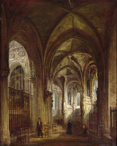 Innenraum der Kirche St. Pierre, Caen, 1861 von Francois d